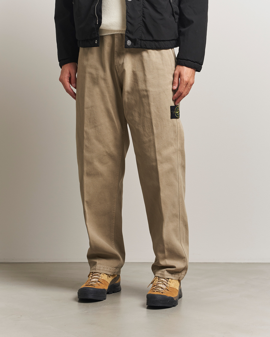 Herre | Bukser | Stone Island | Panama Cotton Old Effect Trousers Desert