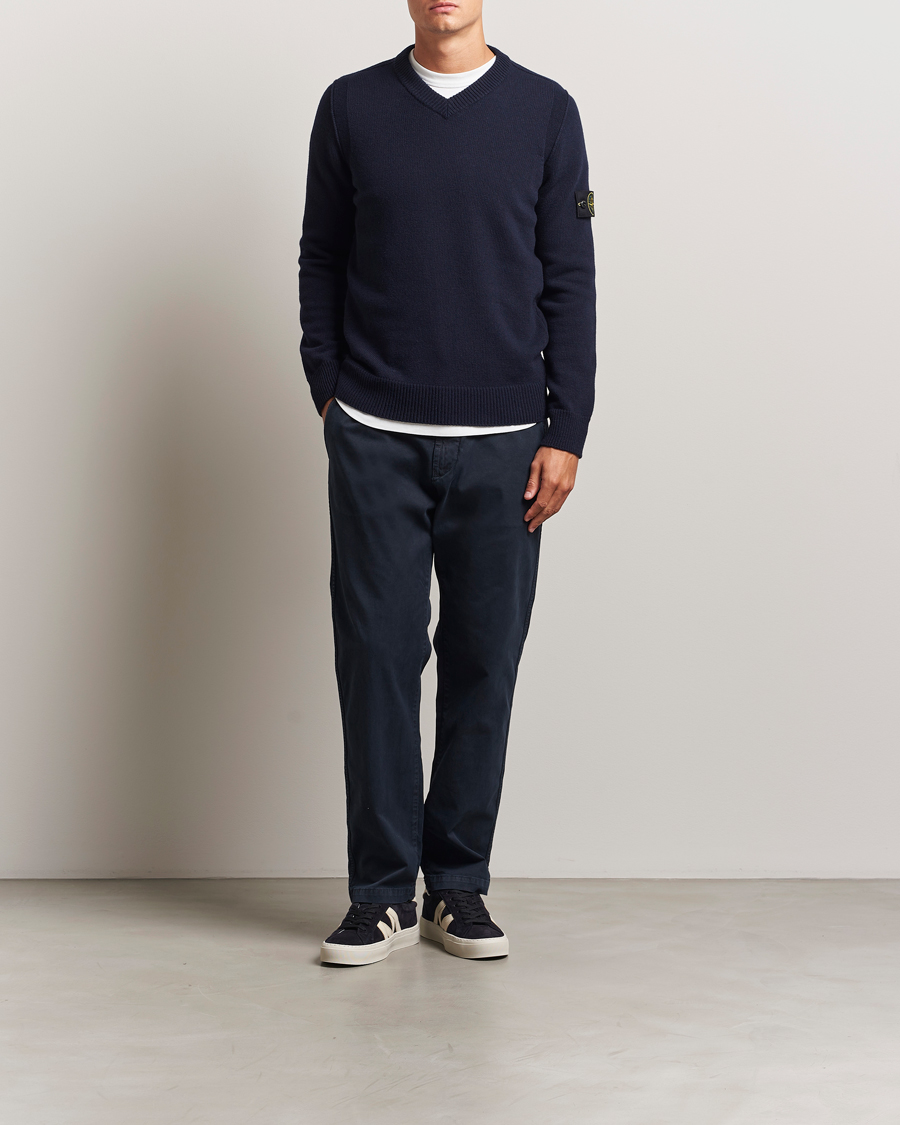 Herre | Bukser | Stone Island | Cotton Twill Stretch Chino Navy