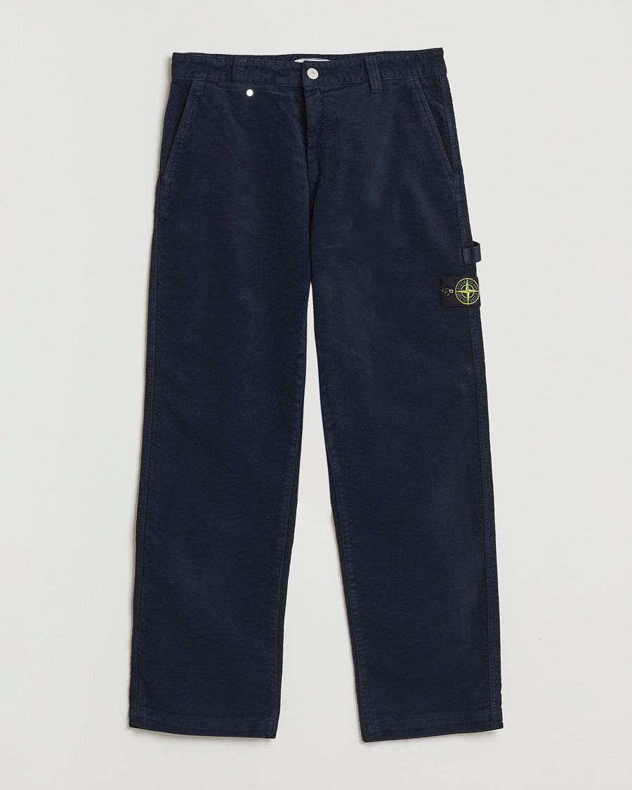 Herre | Bukser | Stone Island | Cotton Moleskin Trousers Navy