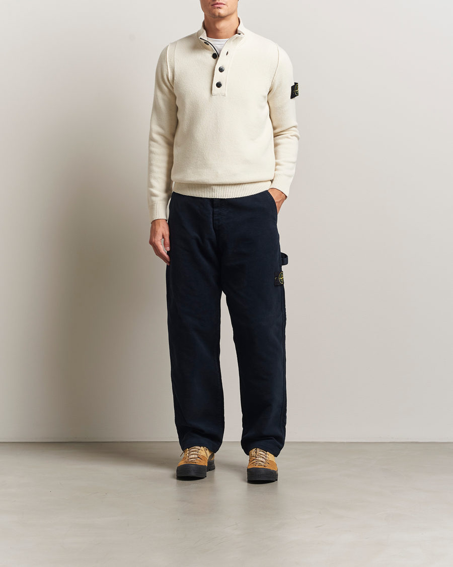 Herre | Bukser | Stone Island | Cotton Moleskin Trousers Navy