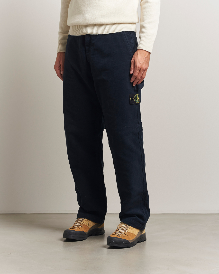 Herre | Bukser | Stone Island | Cotton Moleskin Trousers Navy