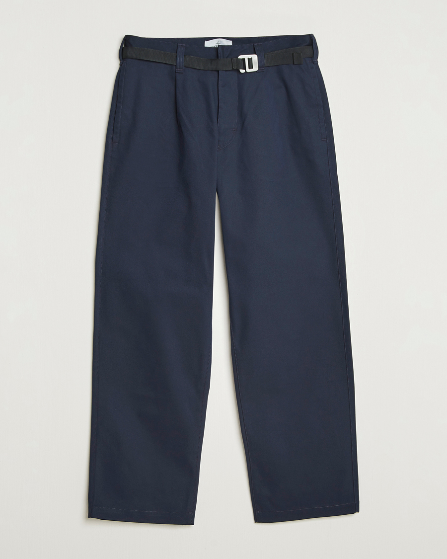 Herre | Bukser | Stone Island | Marina Yard Dyed Stretch Gabardine Trousers Navy