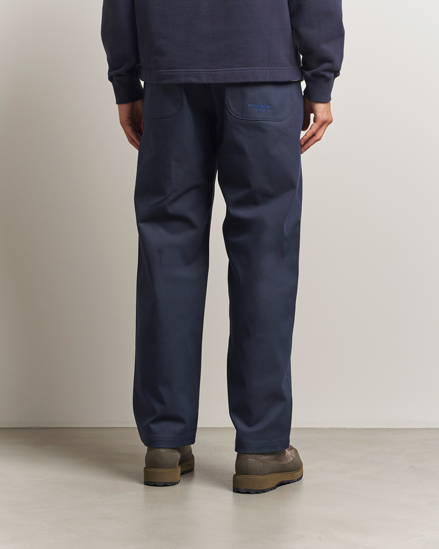 Herre | Bukser | Stone Island | Marina Yard Dyed Stretch Gabardine Trousers Navy