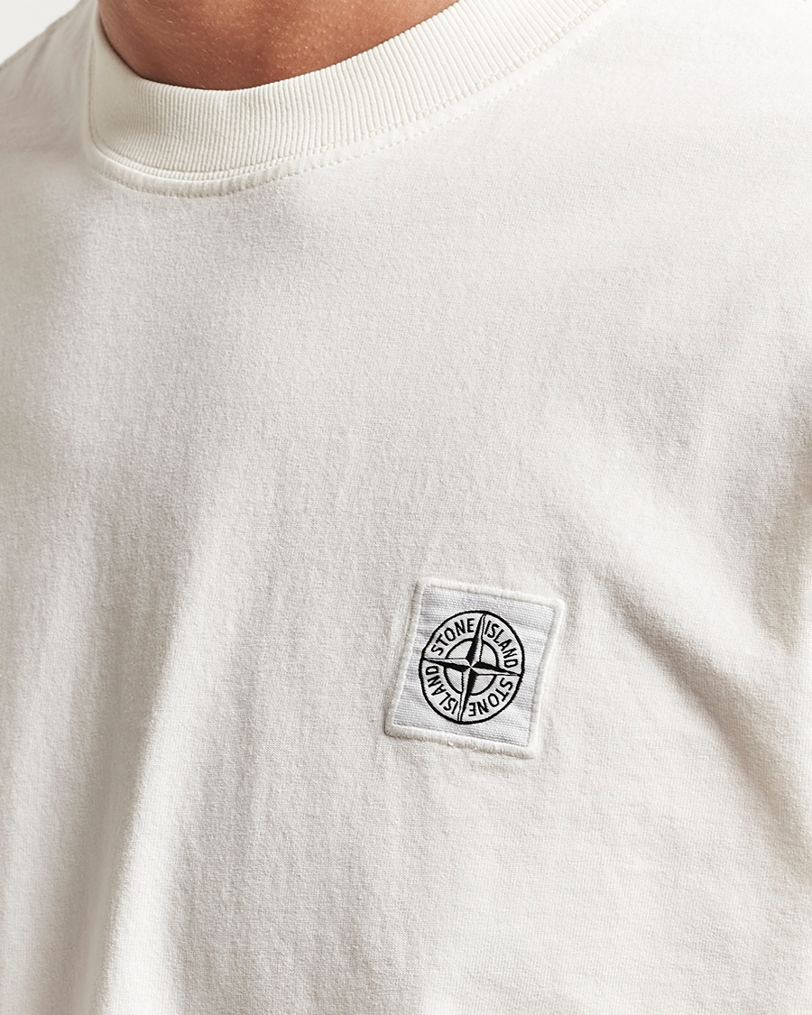 Herre | T-Shirts | Stone Island | Combed Organic Cotton T-Shirt Ivory