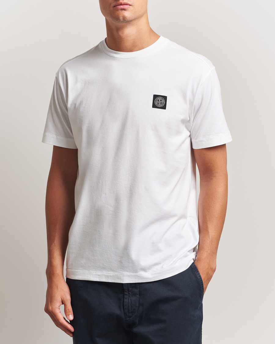 Herre | T-Shirts | Stone Island | Garment Dyed Cotton Jersey T-Shirt White