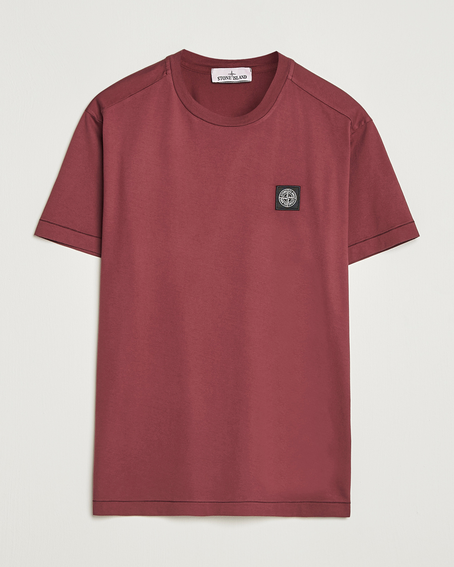 Herre | T-Shirts | Stone Island | Garment Dyed Cotton Jersey T-Shirt Burgundy