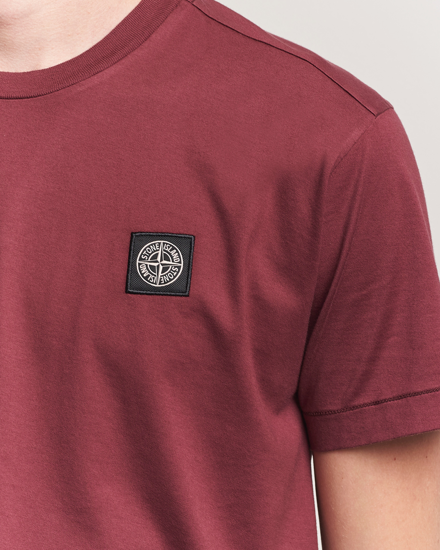 Herre | T-Shirts | Stone Island | Garment Dyed Cotton Jersey T-Shirt Burgundy