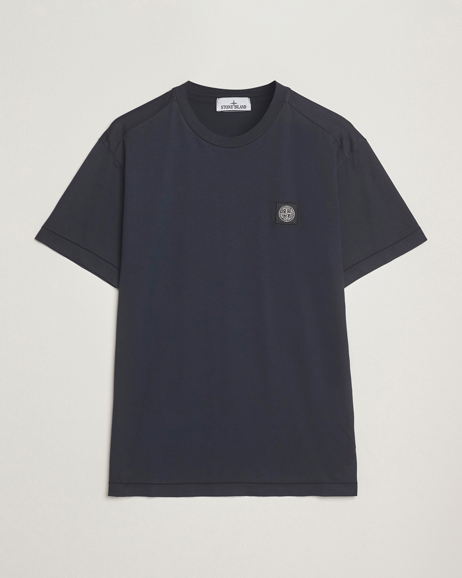 Herre | T-Shirts | Stone Island | Garment Dyed Cotton Jersey T-Shirt Navy