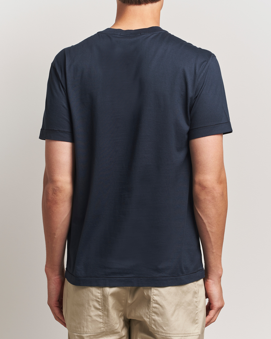 Herre | T-Shirts | Stone Island | Garment Dyed Cotton Jersey T-Shirt Navy