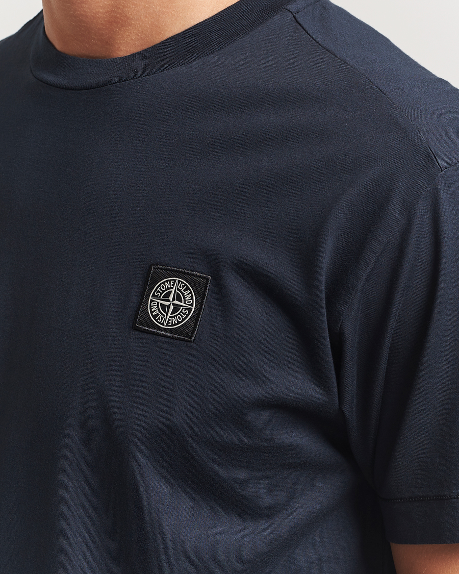 Herre | T-Shirts | Stone Island | Garment Dyed Cotton Jersey T-Shirt Navy