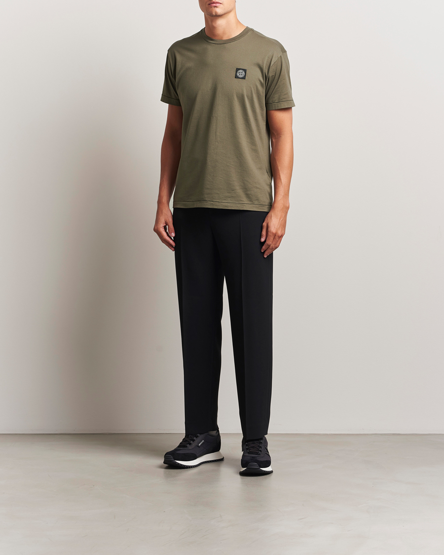 Herre | T-Shirts | Stone Island | Garment Dyed Cotton Jersey T-Shirt Military Green