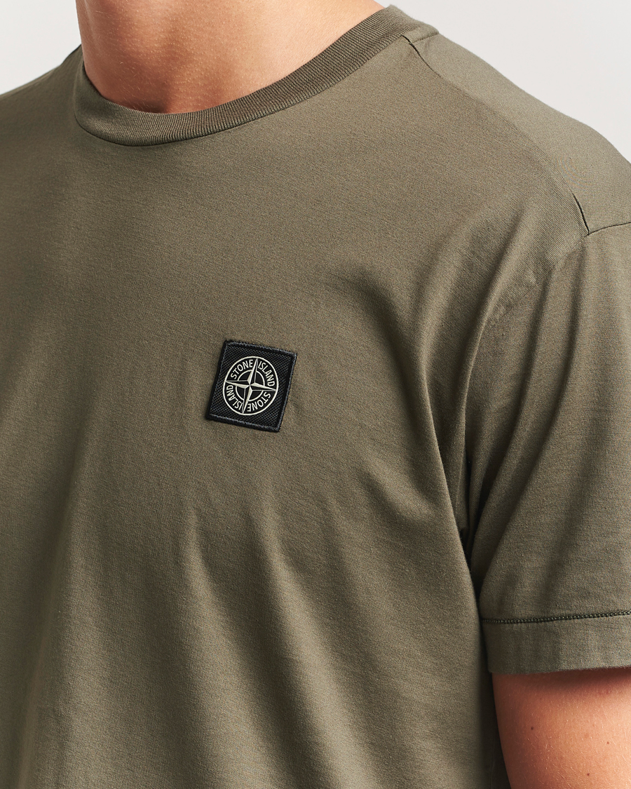 Herre | T-Shirts | Stone Island | Garment Dyed Cotton Jersey T-Shirt Military Green