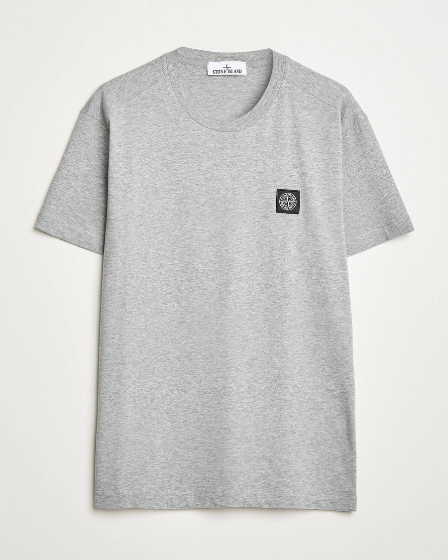 Herre | T-Shirts | Stone Island | Garment Dyed Cotton Jersey T-Shirt Grey Melange