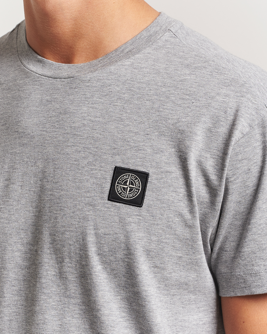 Herre | T-Shirts | Stone Island | Garment Dyed Cotton Jersey T-Shirt Grey Melange