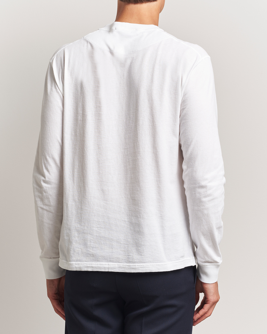 Herre | T-Shirts | Stone Island | Long Sleeve Garment Dyed Cotton Jersey T-Shirt White