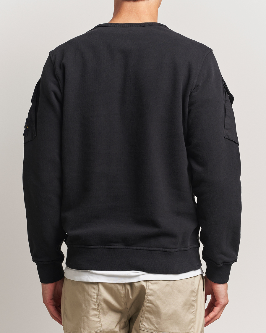 Herre | Trøjer | Stone Island | Organic Cotton Fleece Arm Pocket Sweatshirt Black