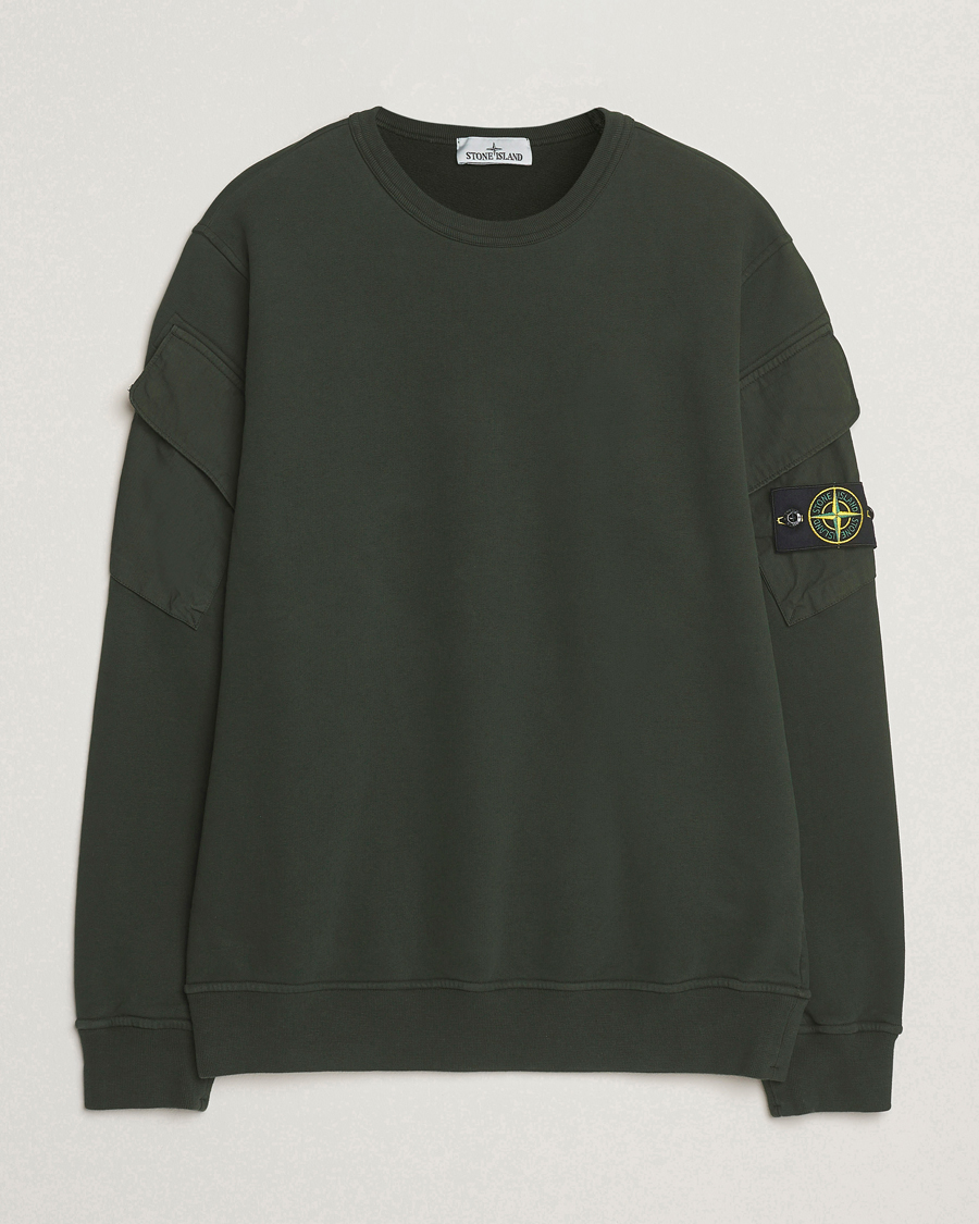 Herre | Trøjer | Stone Island | Organic Cotton Fleece Arm Pocket Sweatshirt Juniper