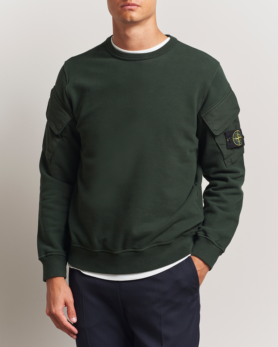 Herre | Trøjer | Stone Island | Organic Cotton Fleece Arm Pocket Sweatshirt Juniper