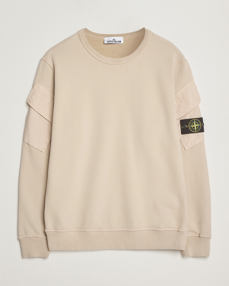 Herre | Trøjer | Stone Island | Organic Cotton Fleece Arm Pocket Sweatshirt Desert