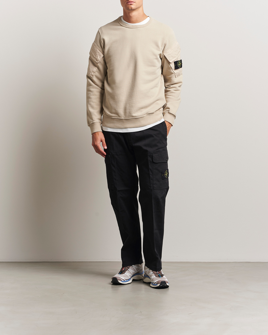 Herre | Trøjer | Stone Island | Organic Cotton Fleece Arm Pocket Sweatshirt Desert