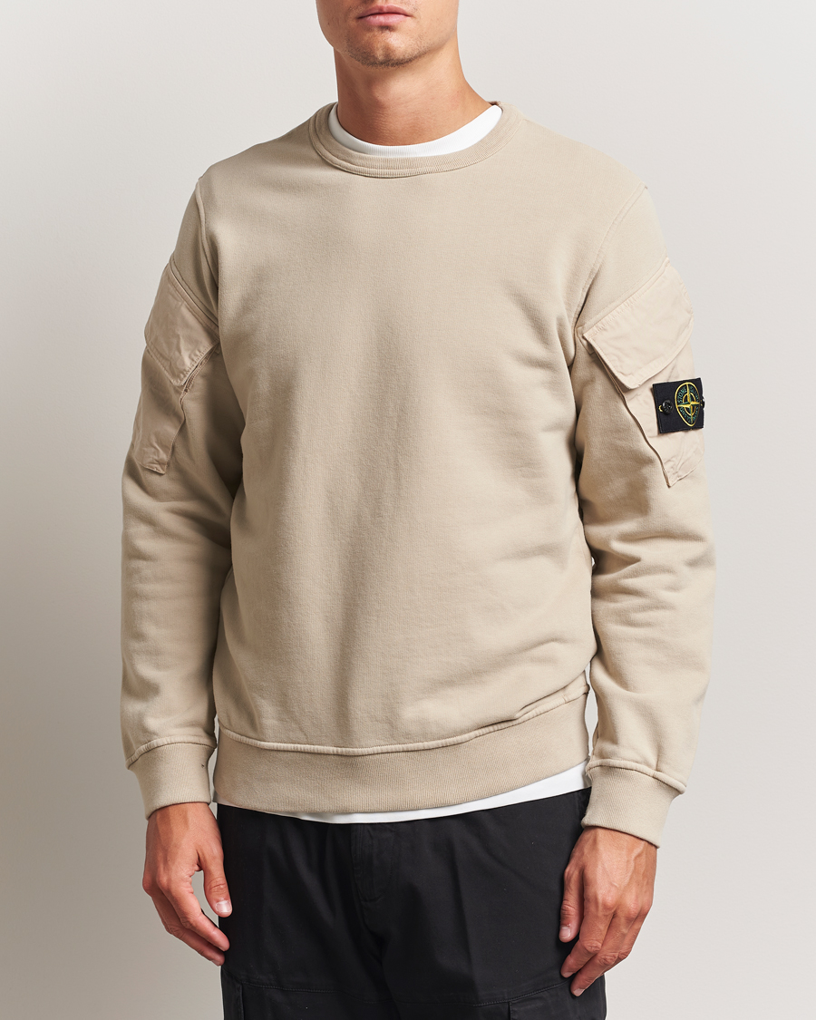 Herre | Trøjer | Stone Island | Organic Cotton Fleece Arm Pocket Sweatshirt Desert