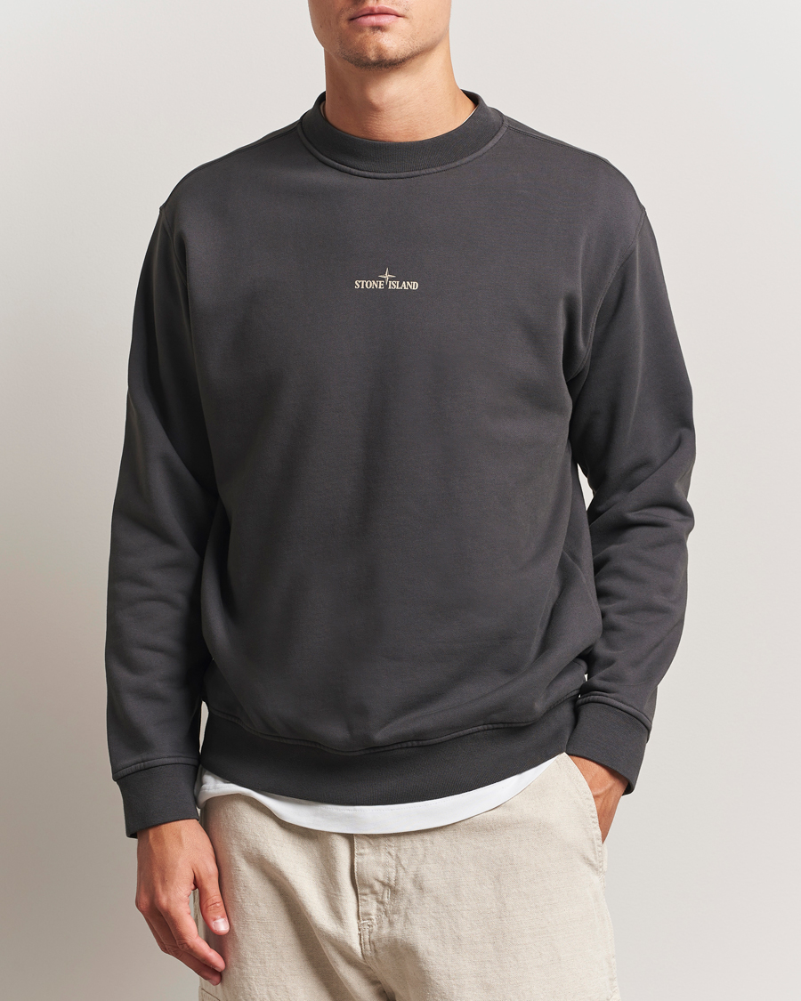 Herre | Trøjer | Stone Island | Cotton Fleece Backprint Sweatshirt Lead Grey