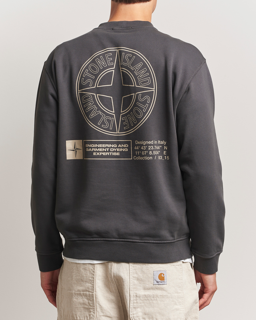 Herre | Trøjer | Stone Island | Cotton Fleece Backprint Sweatshirt Lead Grey