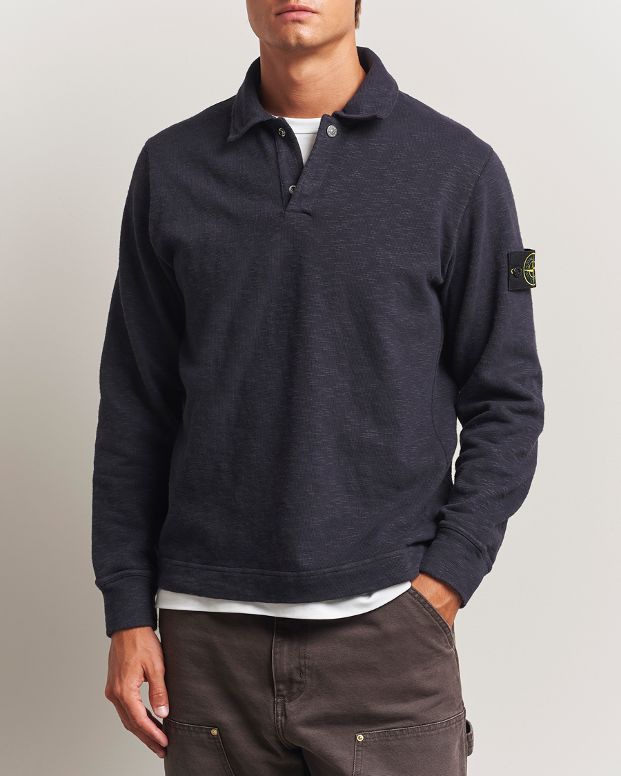 Herre | Trøjer | Stone Island | Vanisé Brushed Heavy Cotton Polo Ink