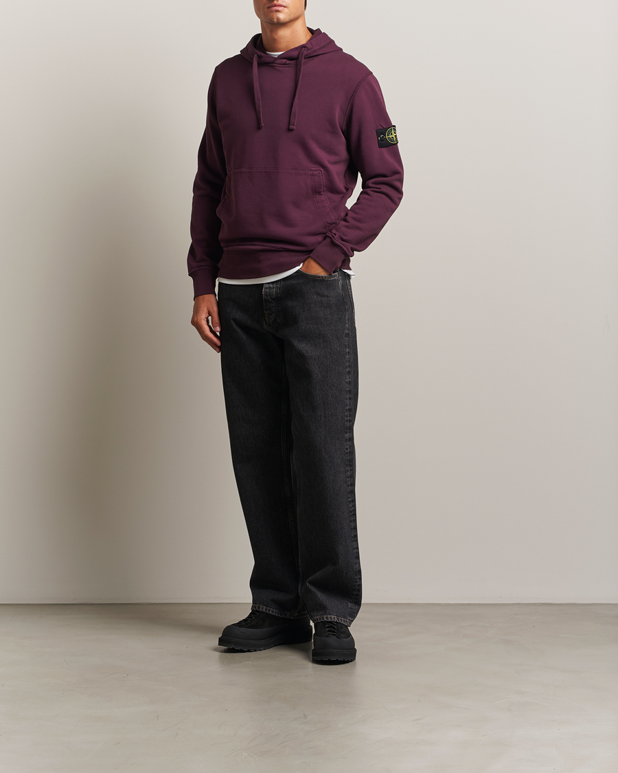 Herre | Trøjer | Stone Island | Garment Dyed Fleece Hood Amaranth