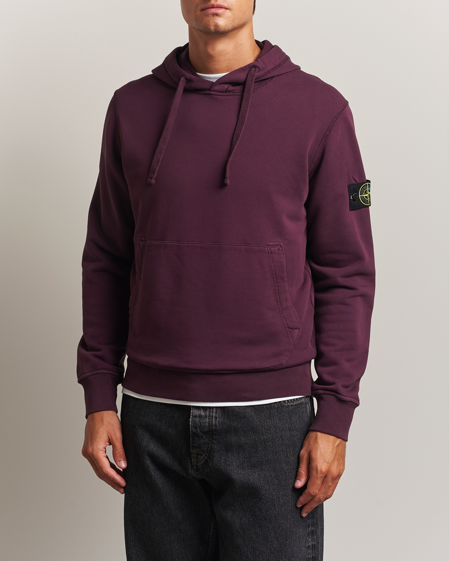 Herre | Trøjer | Stone Island | Garment Dyed Fleece Hood Amaranth
