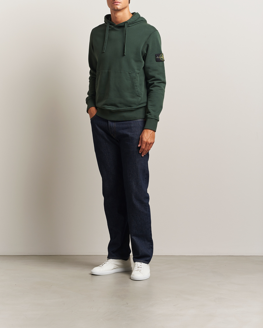 Herre | Trøjer | Stone Island | Garment Dyed Fleece Hood Juniper