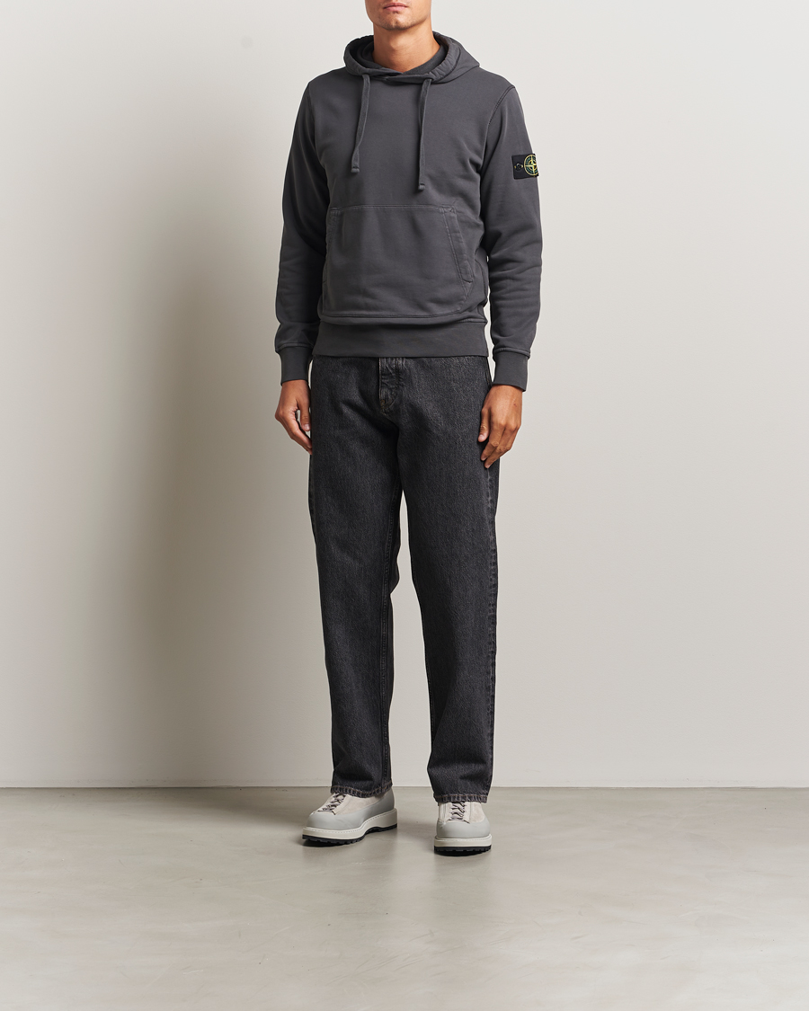 Herre | Trøjer | Stone Island | Garment Dyed Fleece Hood Lead Grey