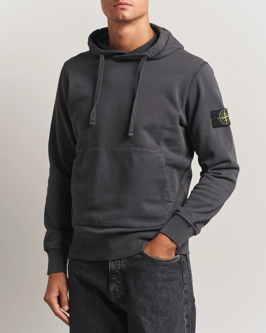 Herre | Trøjer | Stone Island | Garment Dyed Fleece Hood Lead Grey