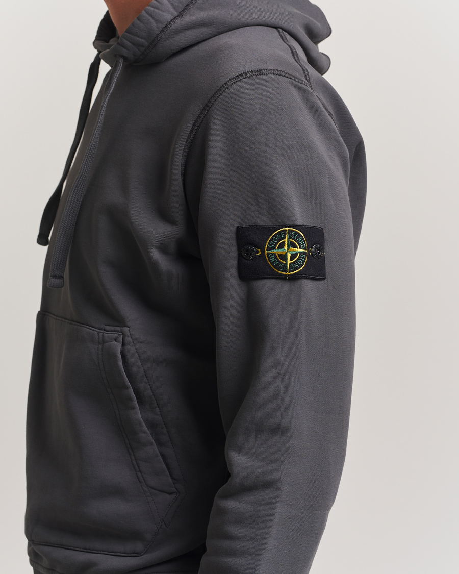 Herre | Trøjer | Stone Island | Garment Dyed Fleece Hood Lead Grey