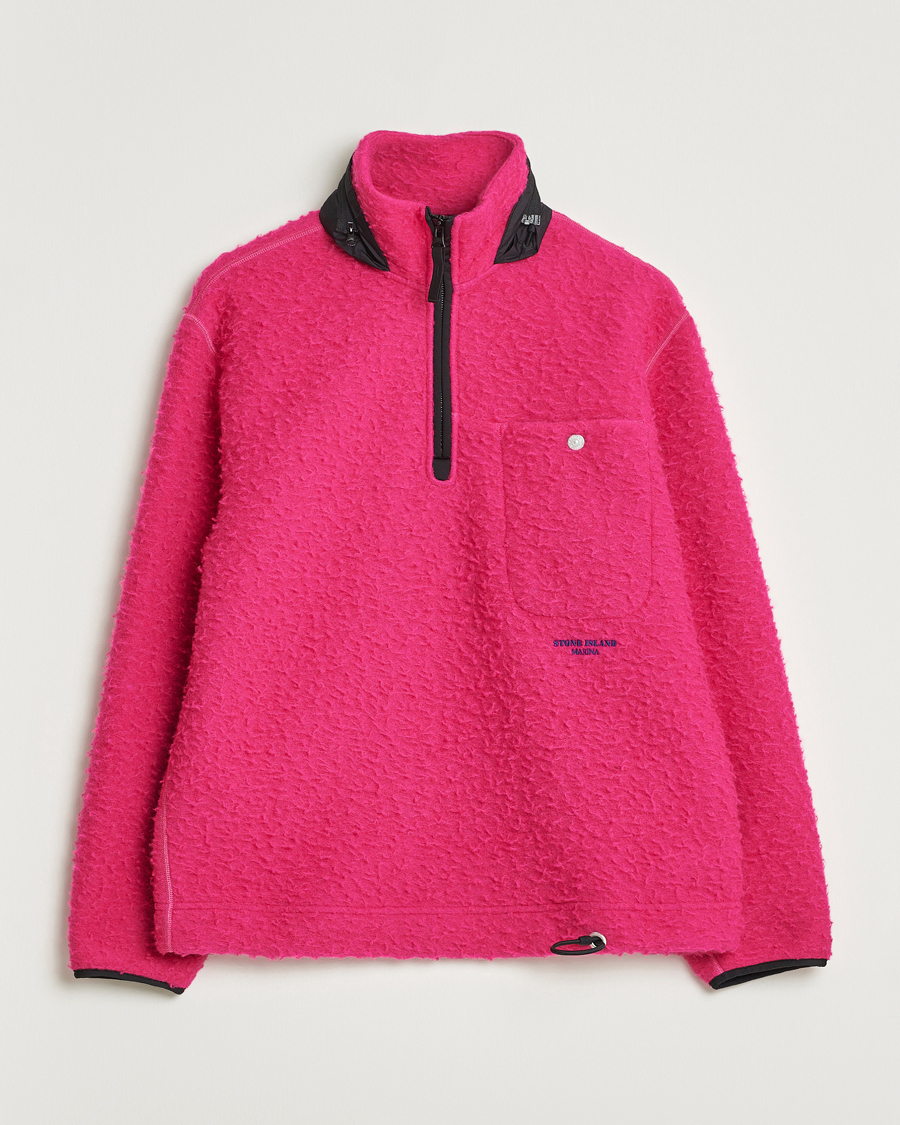 Herre | Trøjer | Stone Island | Marina Ratteen Wool Half-Zip Fuxia