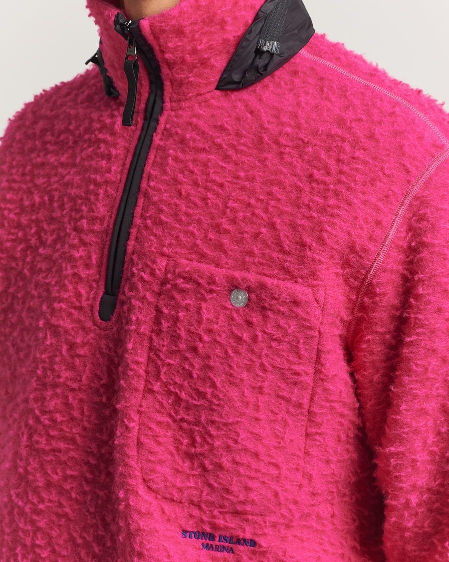 Herre | Trøjer | Stone Island | Marina Ratteen Wool Half-Zip Fuxia