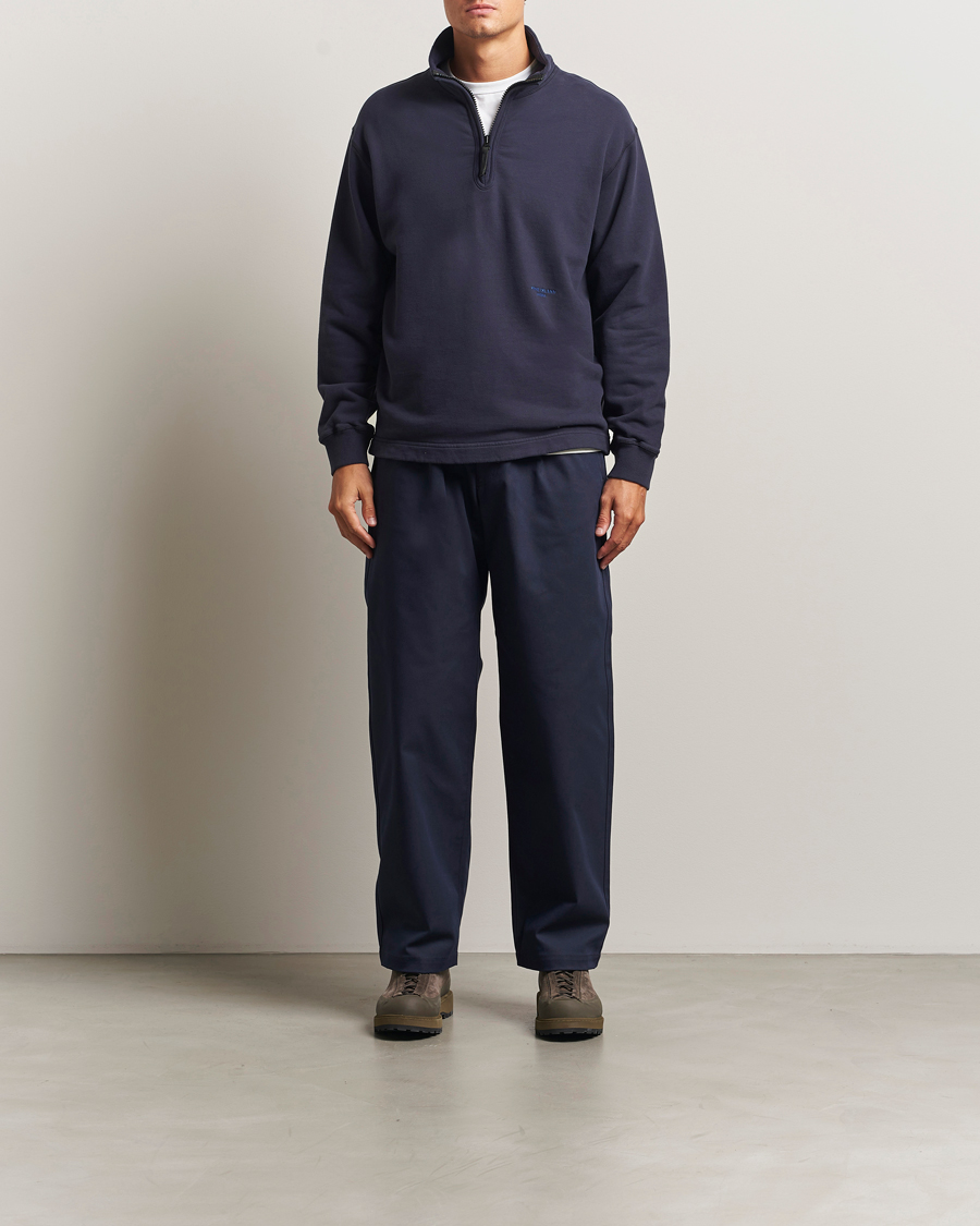 Herre | Trøjer | Stone Island | Marina Brushed Organic Cotton Half-Zip Navy