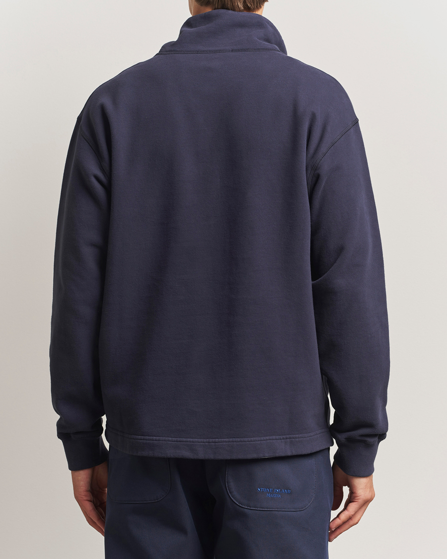 Herre | Trøjer | Stone Island | Marina Brushed Organic Cotton Half-Zip Navy