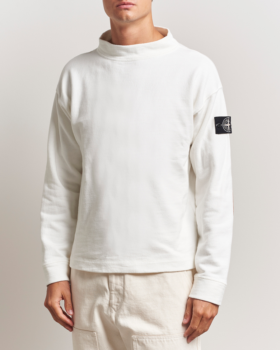 Herre | Trøjer | Stone Island | RAW Knitted Cotton Crew Neck Natural