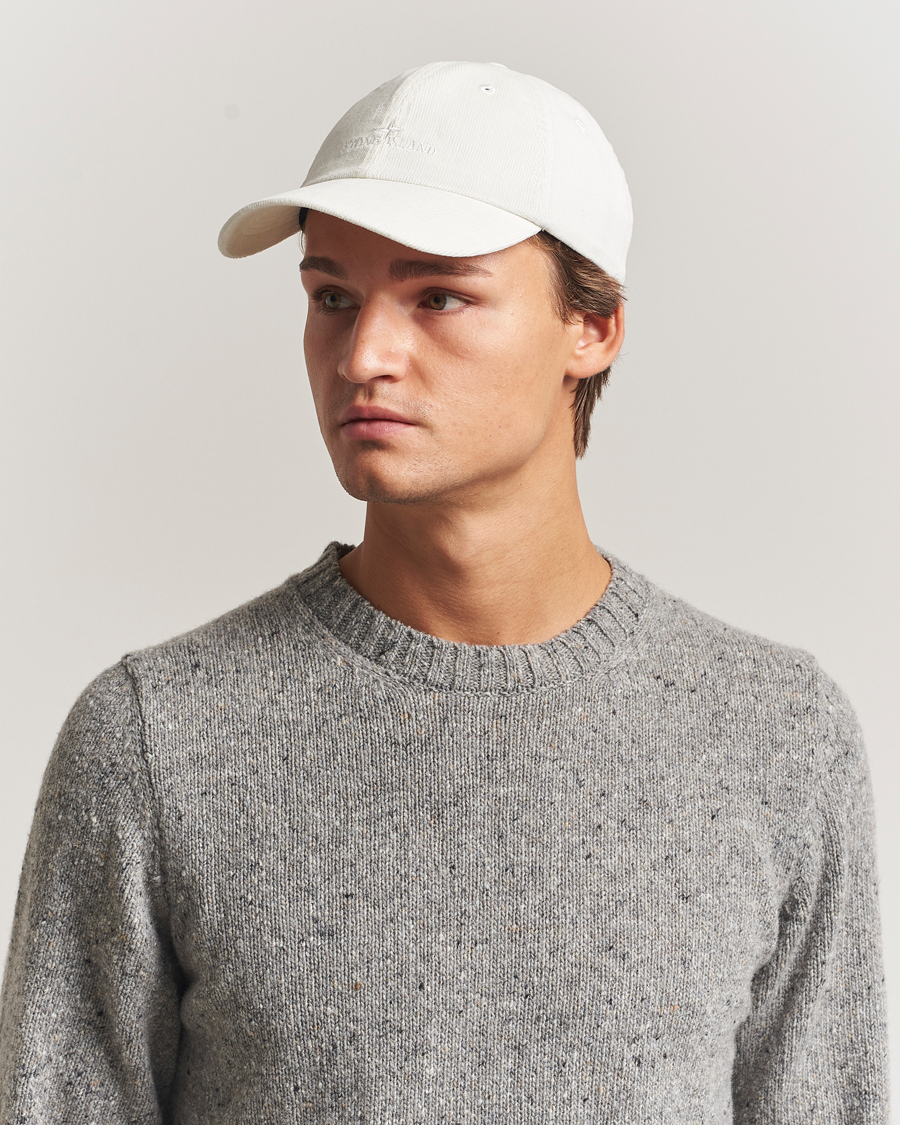 Herre | Hatte & kasketter | Stone Island | Micro Cord Cotton Cap Ivory