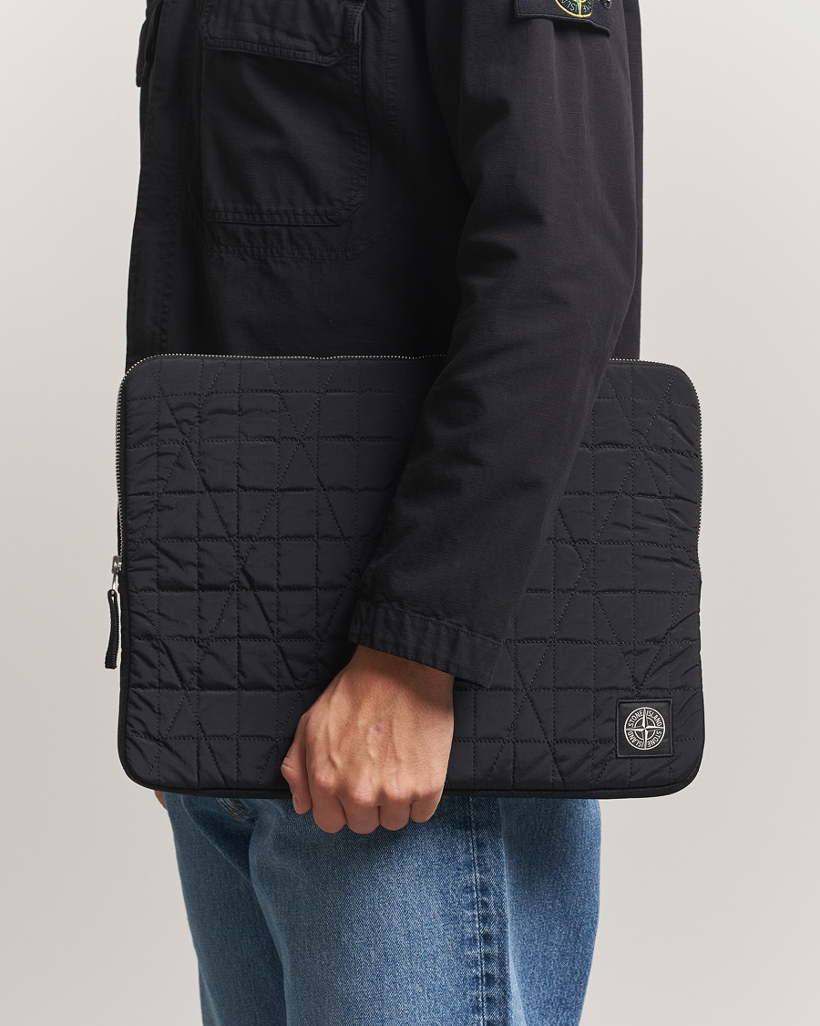 Herre | Tasker | Stone Island | Quilted Nylon Metal Laptop Case Black