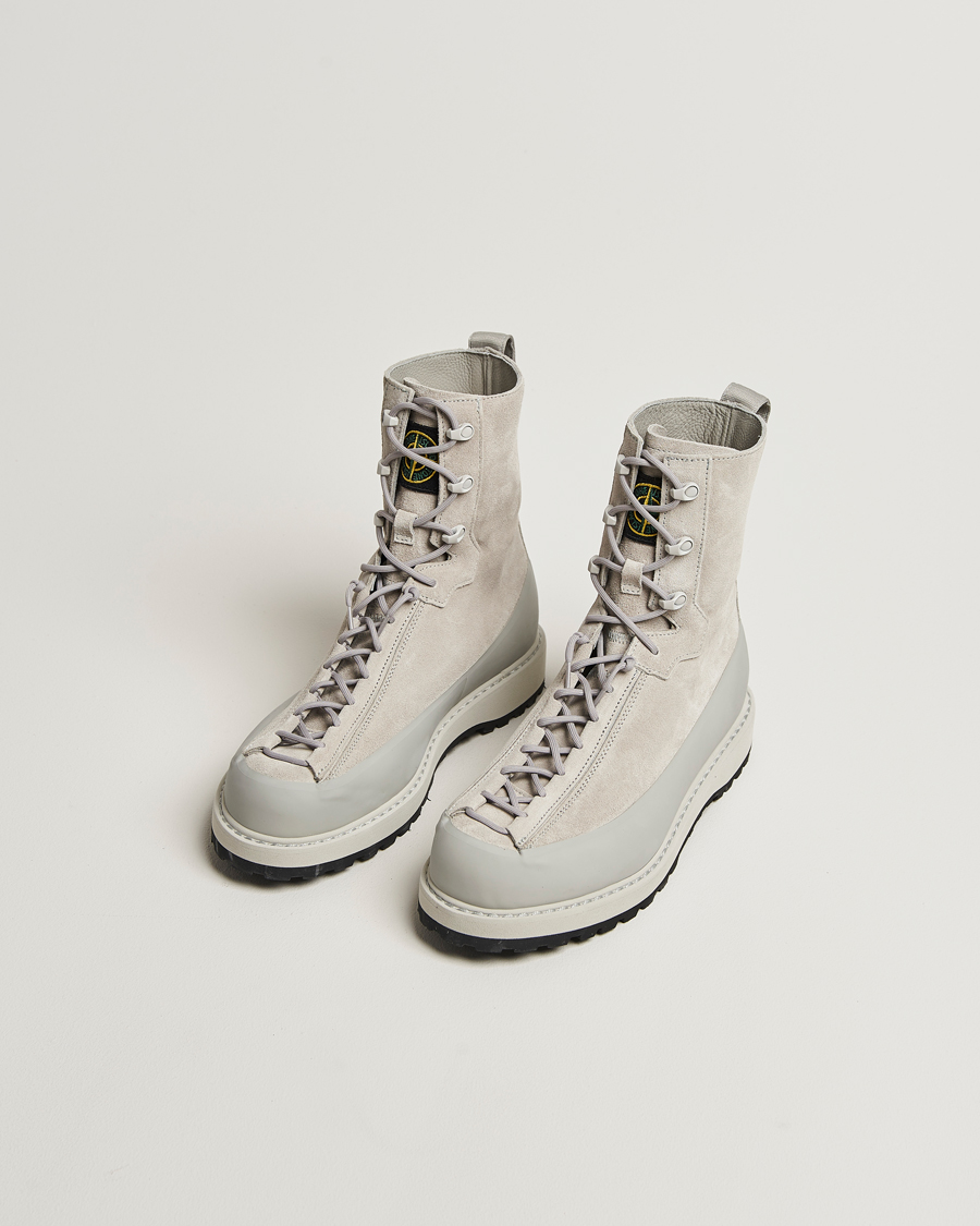 Herre | Støvler | Stone Island | Suede Hiking Boots Pearl Grey