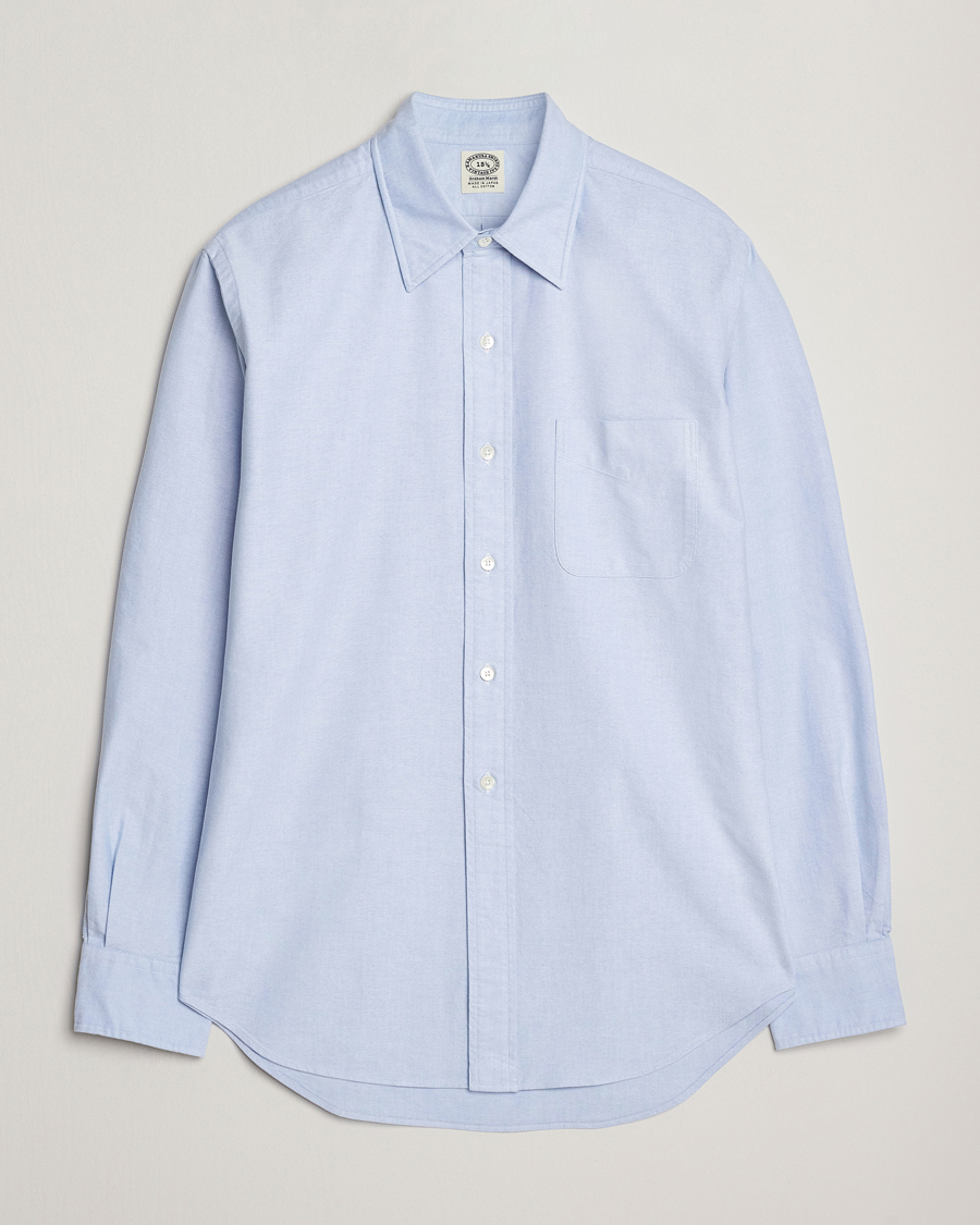 Herre | Skjorter | Kamakura Shirts | Vintagy Ivy Straight Collar Oxford Shirt Light Blue
