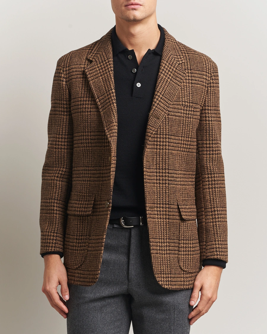Herre | Blazere & jakker | Kamakura Shirts | Unconstructed Ivy Blazer Brown Glenplaid
