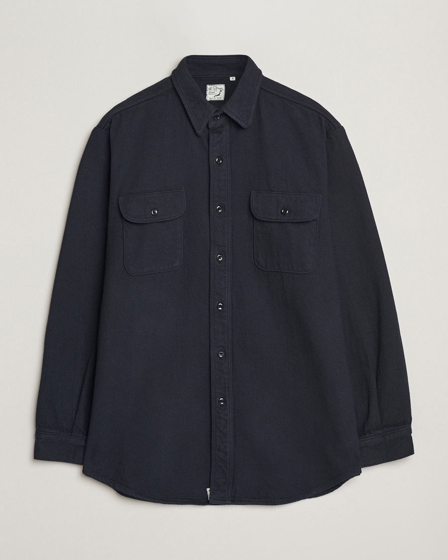 Herre | Skjorter | orSlow | Brushed Flannel Overshirt Navy
