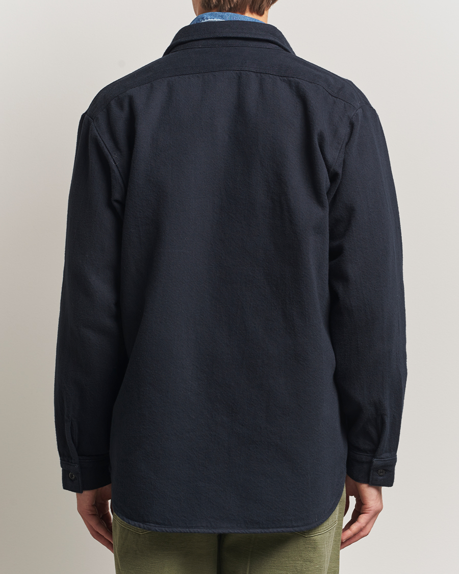 Herre | Skjorter | orSlow | Brushed Flannel Overshirt Navy