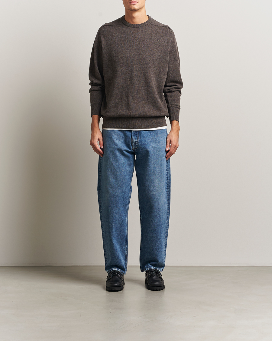 Herre | Trøjer | orSlow | Simple Crew Neck Sweater Brown