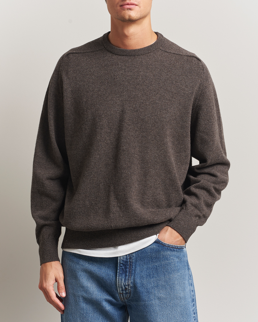 Herre | Trøjer | orSlow | Simple Crew Neck Sweater Brown