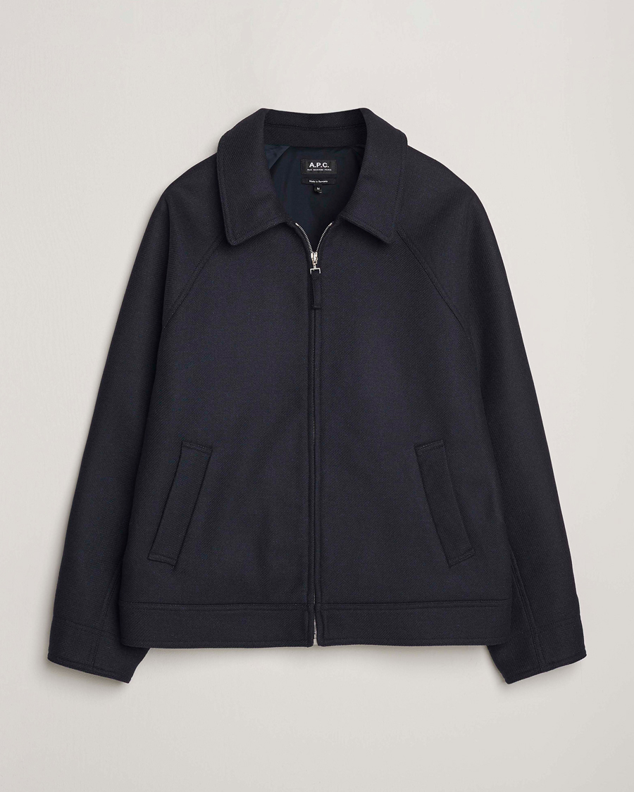 Herre | Jakker | A.P.C. | Chase Wool Bomber Jacket Dark Navy