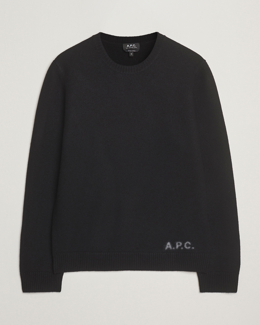 Herre | Trøjer | A.P.C. | Edward Wool Knitted Sweater Black
